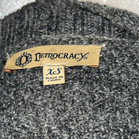 gray Democracy cardigan with silver chain detail size xs (oversized) - Picture 4 of 4